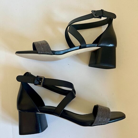 NEW Michael Michael Kors Diane Black Block Heel Sandal Size 6.5 - Picture 6 of 7